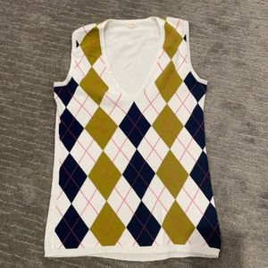 J Crew argyle sweater vest